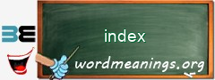 WordMeaning blackboard for index